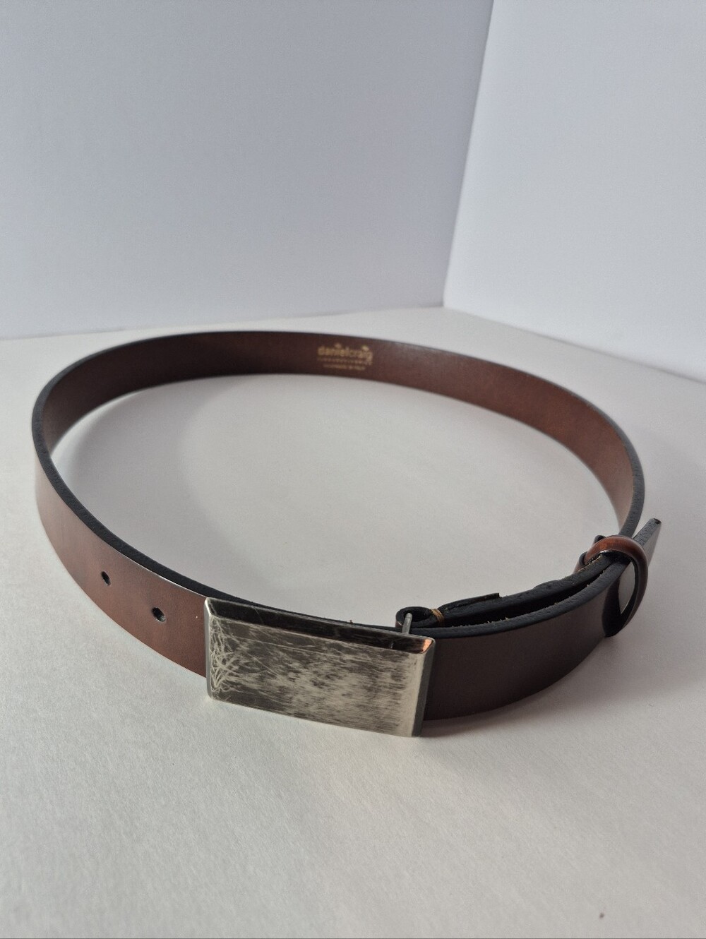 Daniel Craig Leather Belt Mens  Sz 34 Handmade In Italy